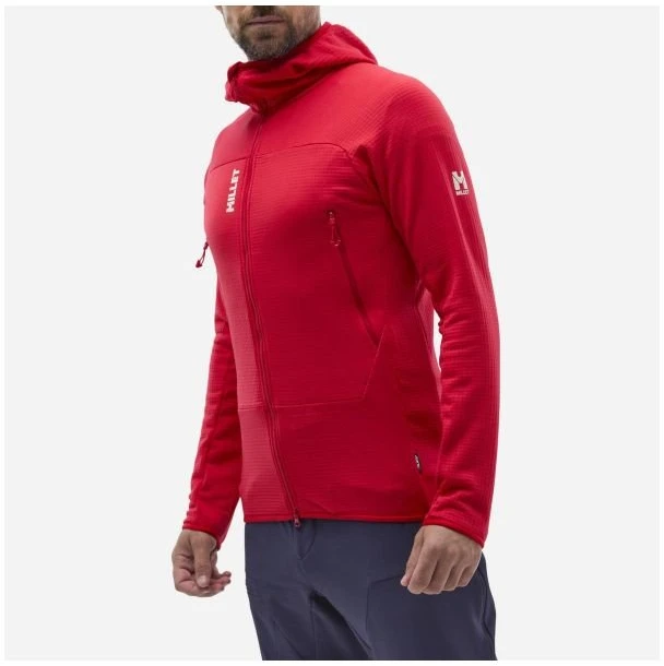 Vyriškas džemperis su gobtuvu Millet Fusion Grid Hoodie, raudonas