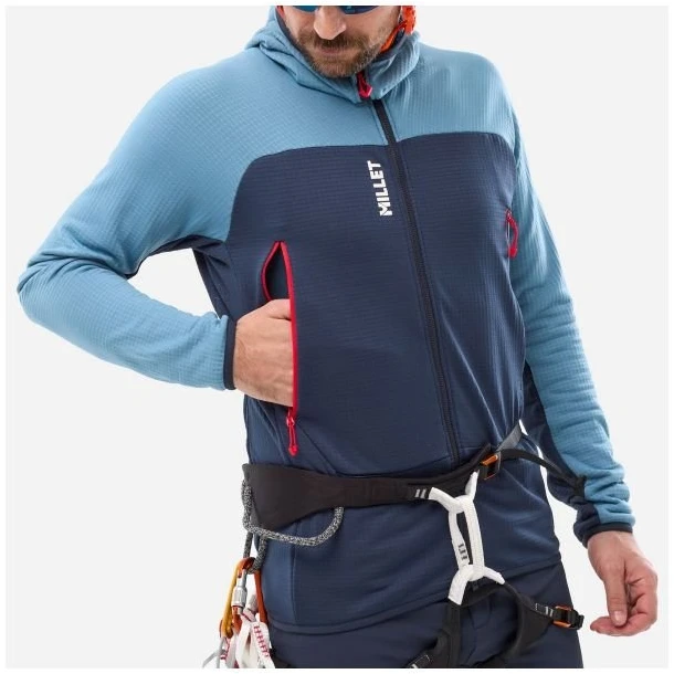 Vyriškas džemperis su gobtuvu MILLET Fusion Grid Hoodie, mėlynas