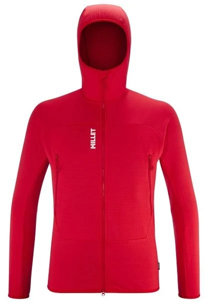 Vyriškas džemperis su gobtuvu Millet Fusion Grid Hoodie, raudonas