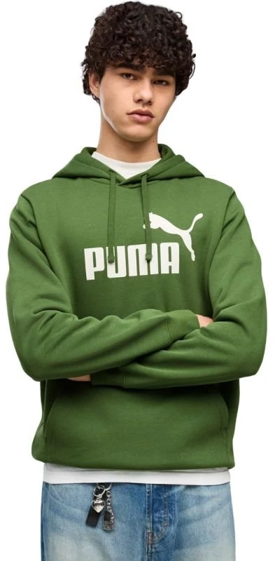 Vyriškas džemperis su gobtuvu Puma ESS No. 1 Logo, žalias