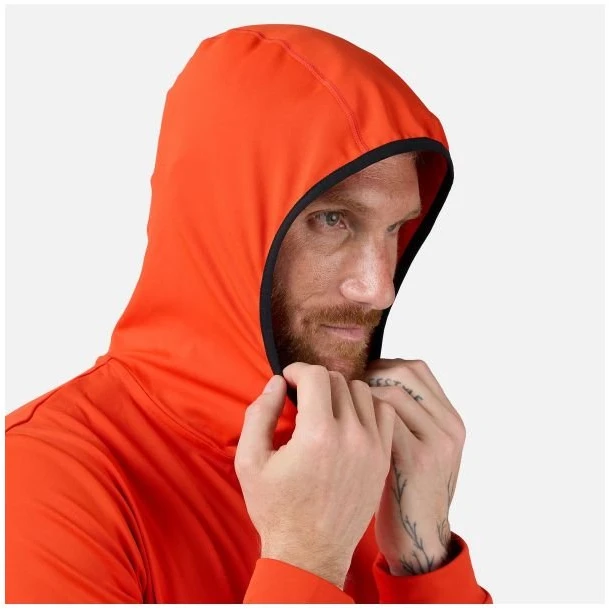 Vyriškas džemperis su gobtuvu Rossignol Mid Layer Thin Fz, oranžinis