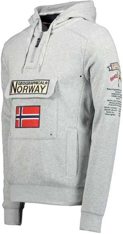 Vyriškas džemperis su užtrauktuku Geographical Norway, pilkas
