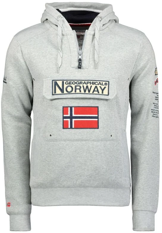 Vyriškas džemperis su užtrauktuku Geographical Norway, pilkas