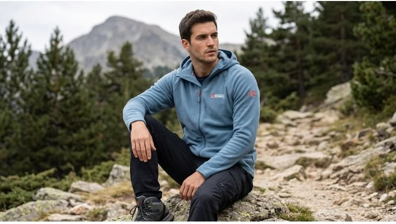 Vyriškas flisinis džemperis Geographical Norway Tugood, tamsiai žalsvai mėlynas