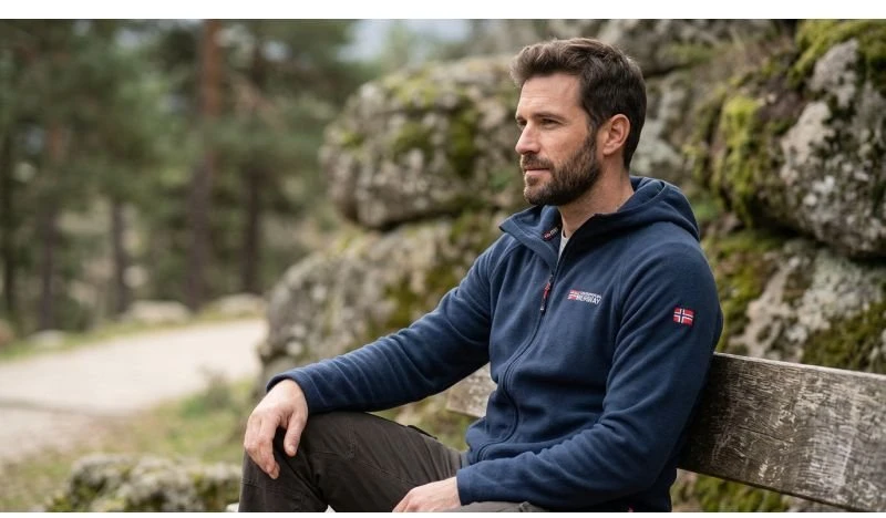 Vyriškas flisinis džemperis Geographical Norway Tugood, tamsiai mėlynas
