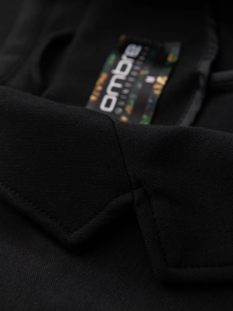 Vyriškas juodas slim fit švarkas su tekstūriniu trikotažu