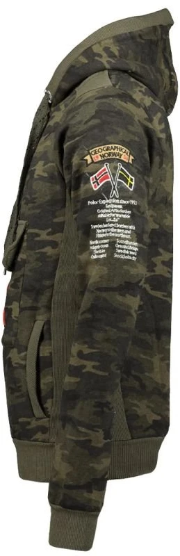 Vyriškas kamufliažinis džemperis su gobtuvu Geographical Norway, chaki