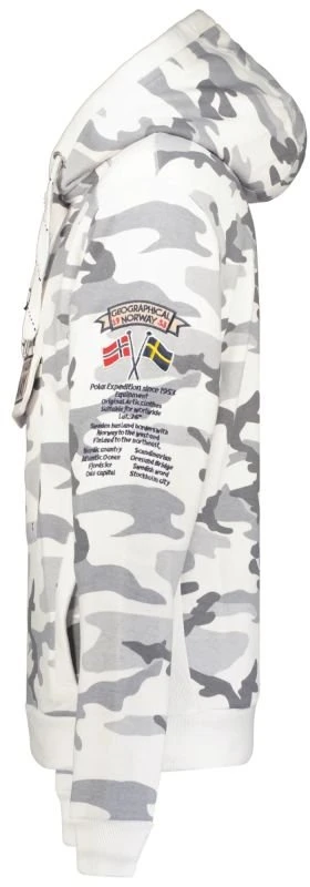 Vyriškas kamufliažinis džemperis su gobtuvu Geographical Norway, tamsiai pilkas