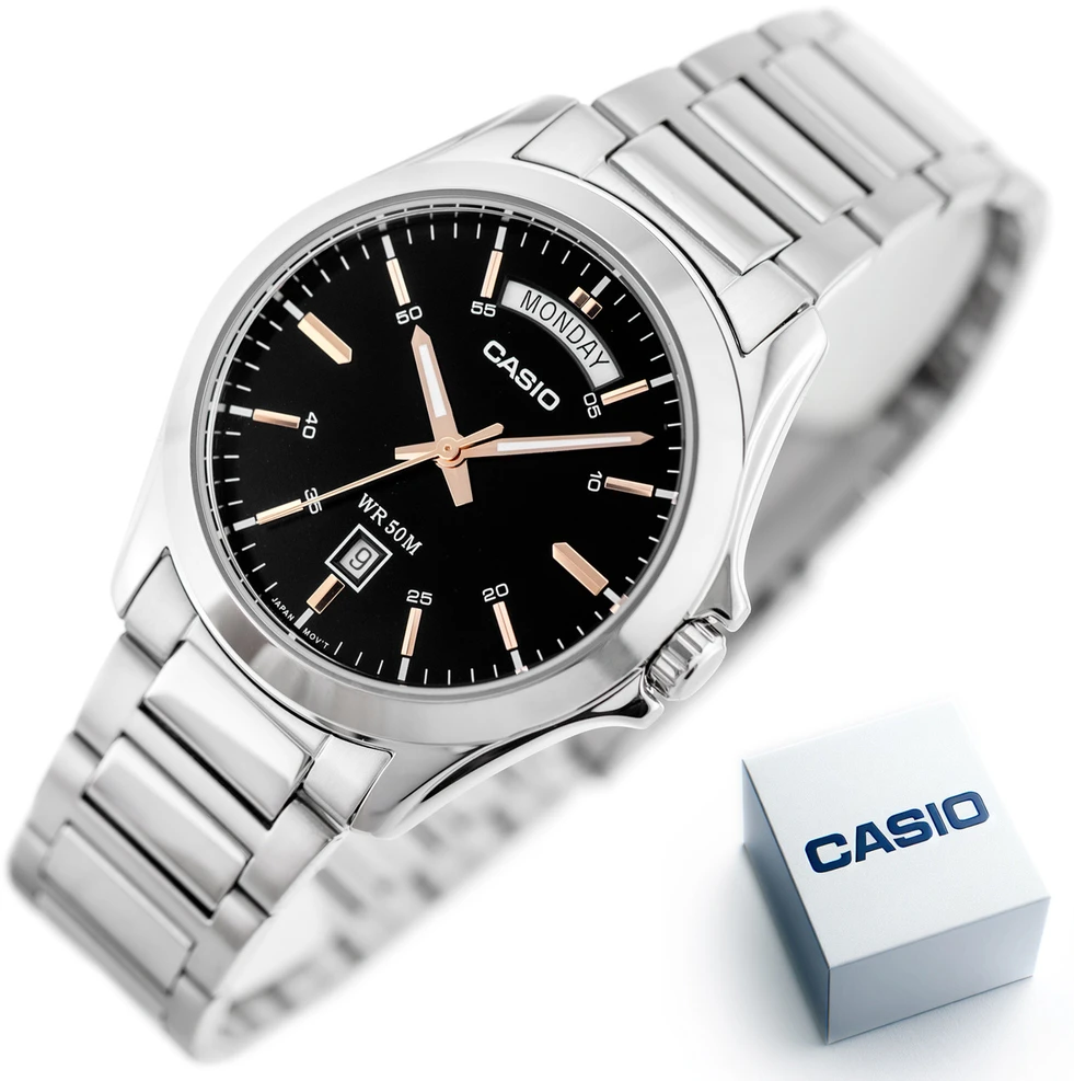 Vyriškas laikrodis CASIO MTP-1370D 1A2V (zd025a) + DĖŽĖ