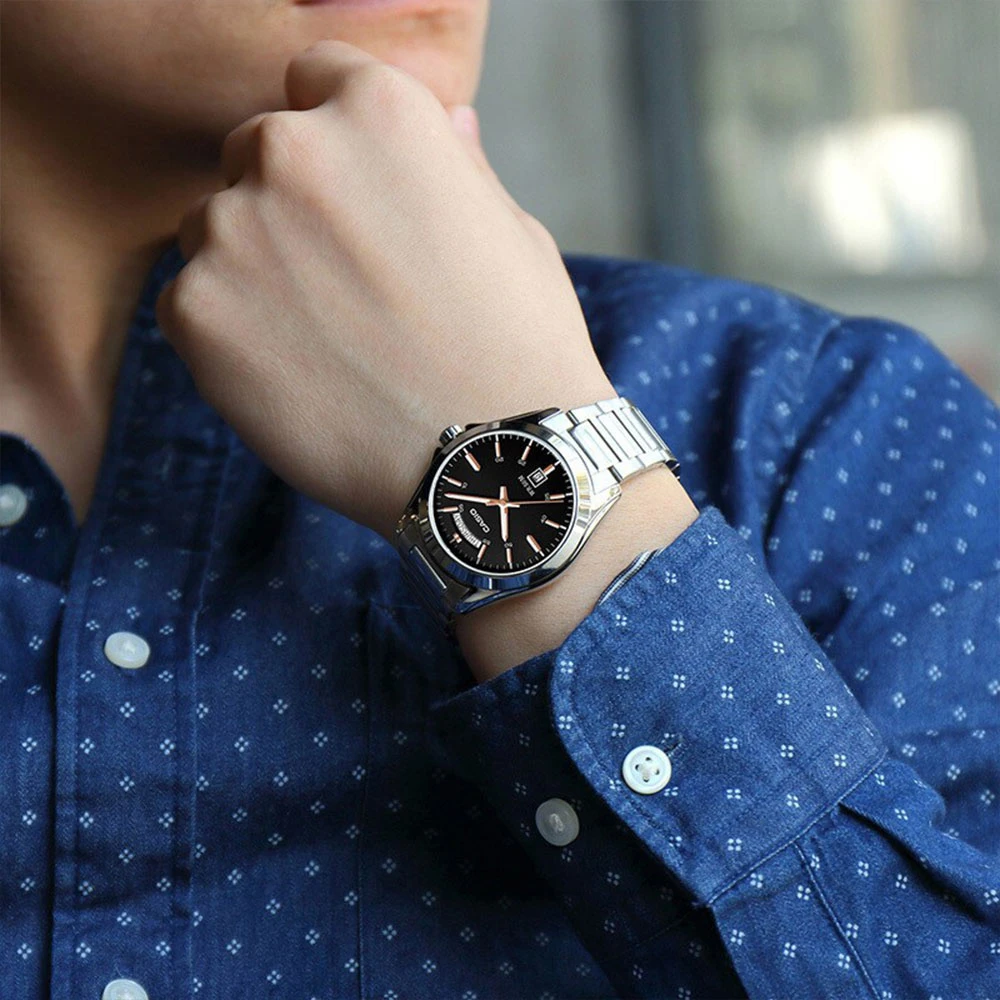 Vyriškas laikrodis CASIO MTP-1370D 1A2V (zd025a) + DĖŽĖ