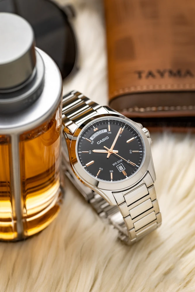 Vyriškas laikrodis CASIO MTP-1370D 1A2V (zd025a) + DĖŽĖ