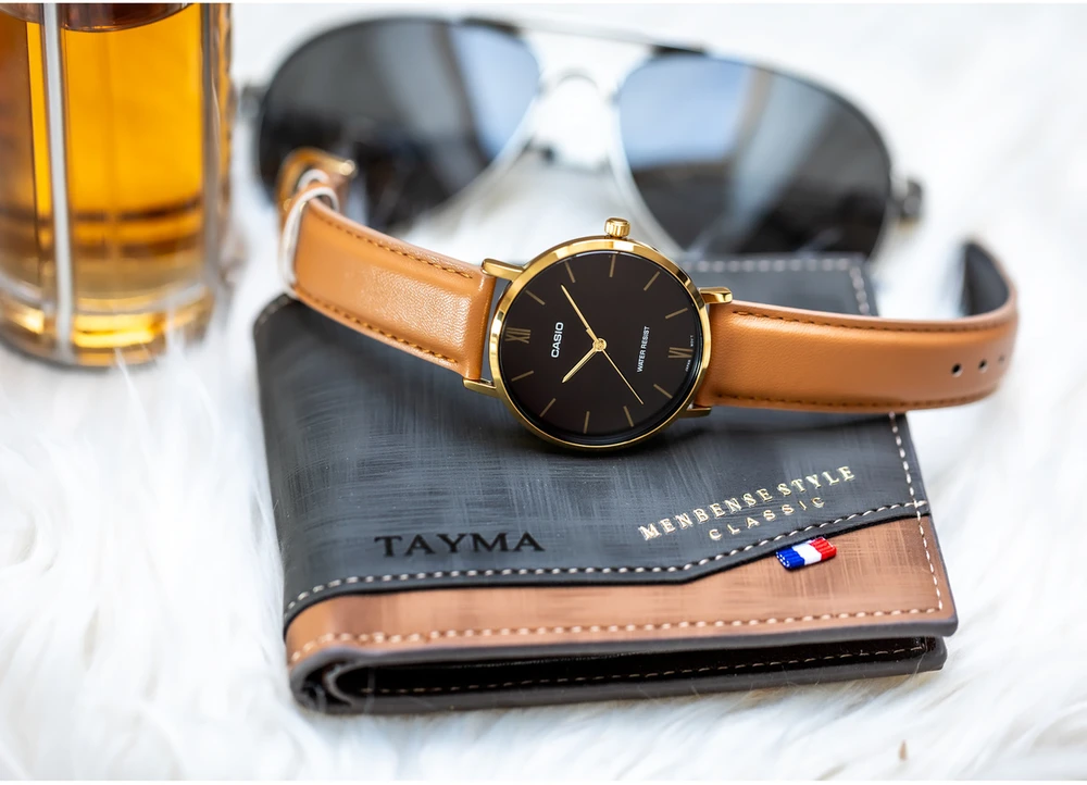 Vyriškas laikrodis CASIO MTP-VT01GL-5B + BOX (zd165j)