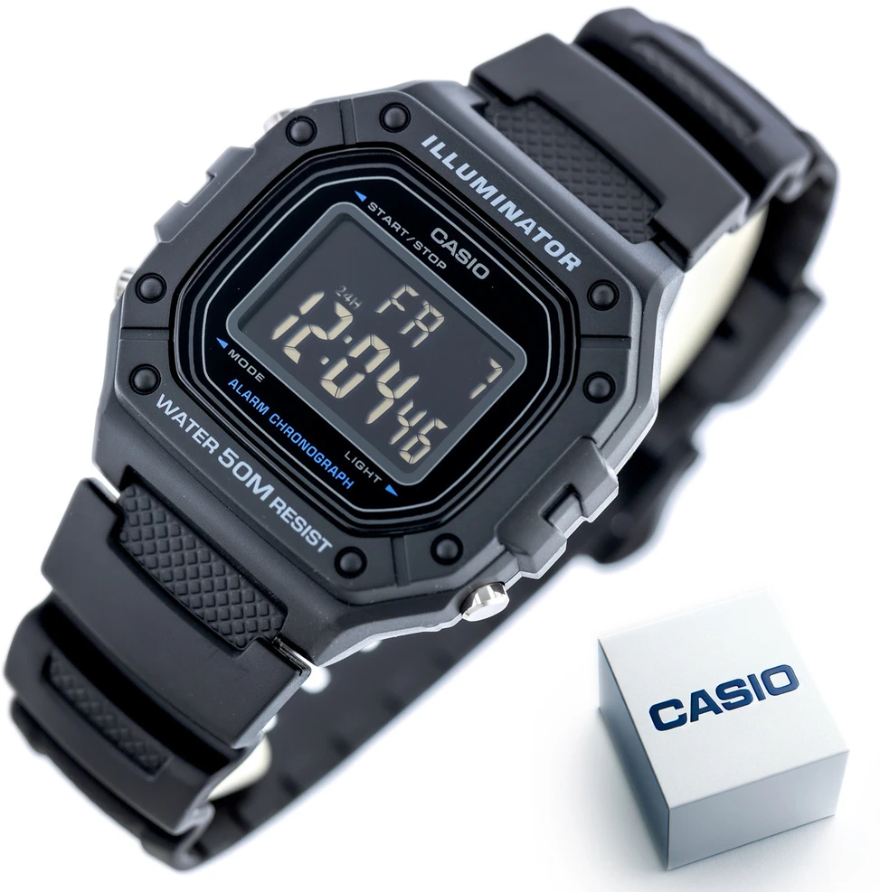 Laikrodis CASIO MEN'S WATCH W-218H-1B + BOX