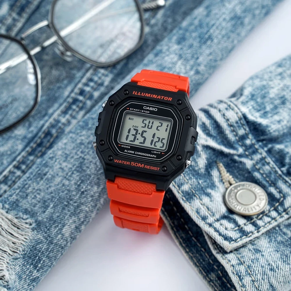 VYRŲ LAIKRODIS CASIO W-218H-4B + DĖŽUTĖ
