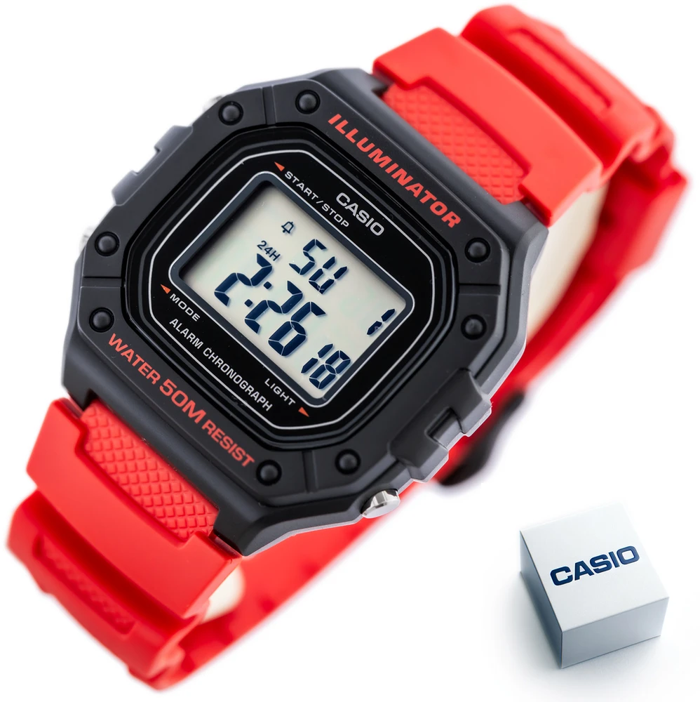 VYRŲ LAIKRODIS CASIO W-218H-4B + DĖŽUTĖ