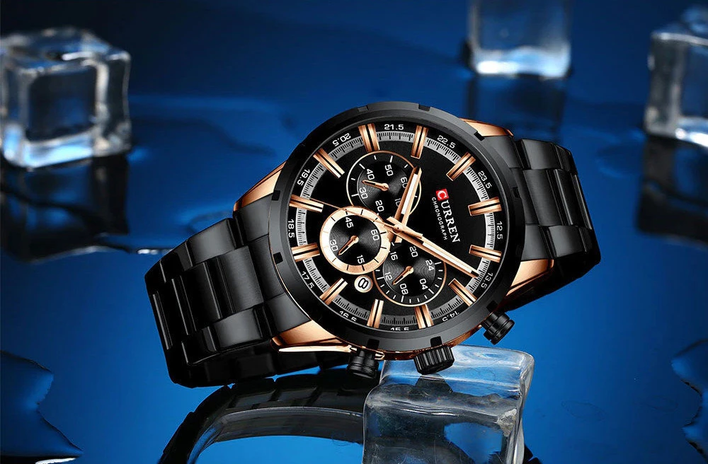 Laikrodis VYRIŠKŲ LAIKRODŽIŲ CURREN 8355 CHRONOGRAPH (zc028d) + BOX