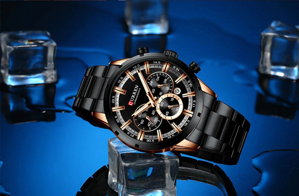 Laikrodis VYRIŠKŲ LAIKRODŽIŲ CURREN 8355 CHRONOGRAPH (zc028d) + BOX