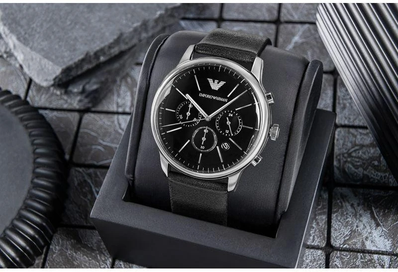 Emporia Vyriškas laikrodis EMPORIO ARMANI Minimalist Chronograph AR11774 + DĖŽUTĖ