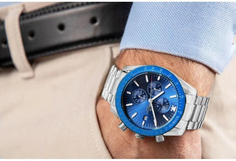 Vyriškas laikrodis Giewont Chronografas Safyrinis Sidabrinis Mėlynas GW8720-B3