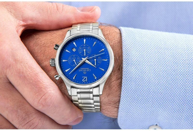 Vyriškas laikrodis Giewont Chronograph Safyras Sidabrinis Mėlynas GW6310-B3