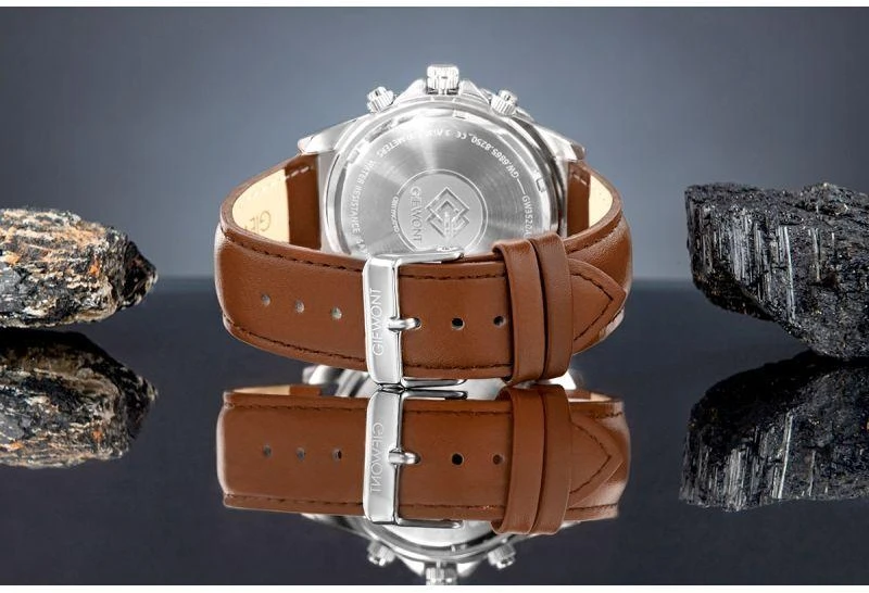 Vyriškas laikrodis Giewont Chronograph Safyras Ruda Žalia GW3520-A6