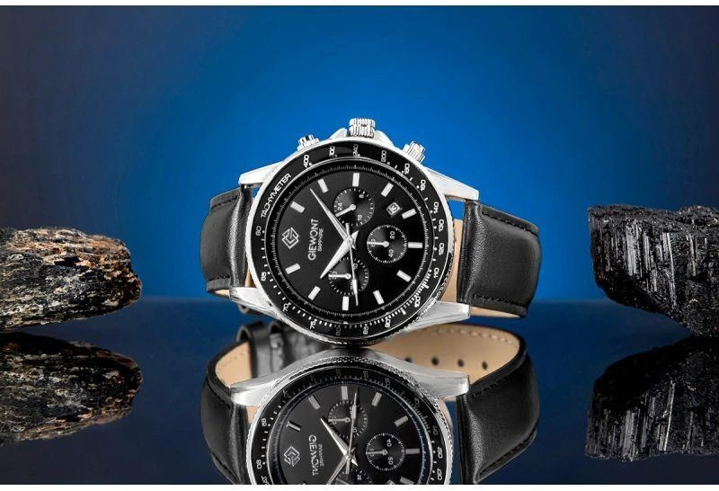 Vyriškas laikrodis Giewont Chronograph Safyras Juodas GW3520-A4