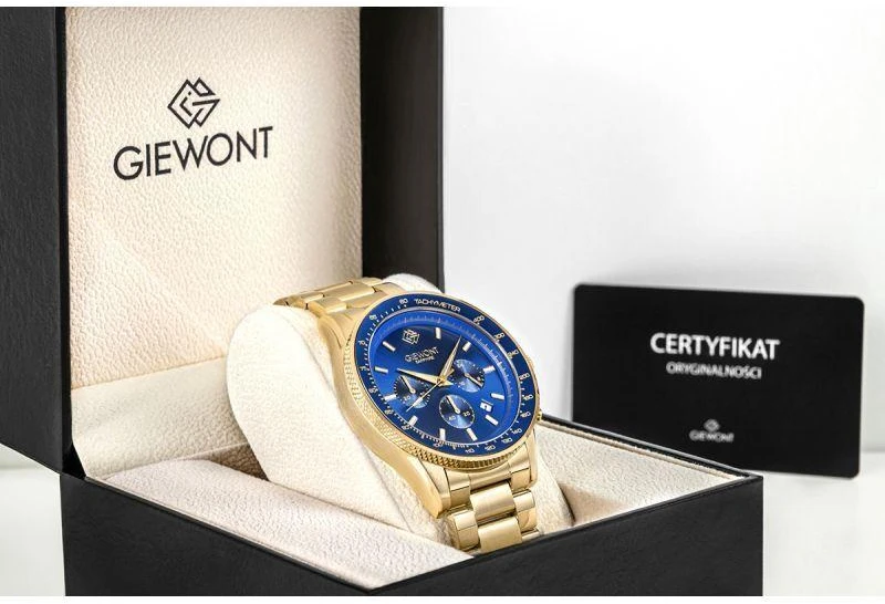 Vyriškas laikrodis Giewont Chronograph Safyrinis Auksinis Mėlynas GW3520-B5