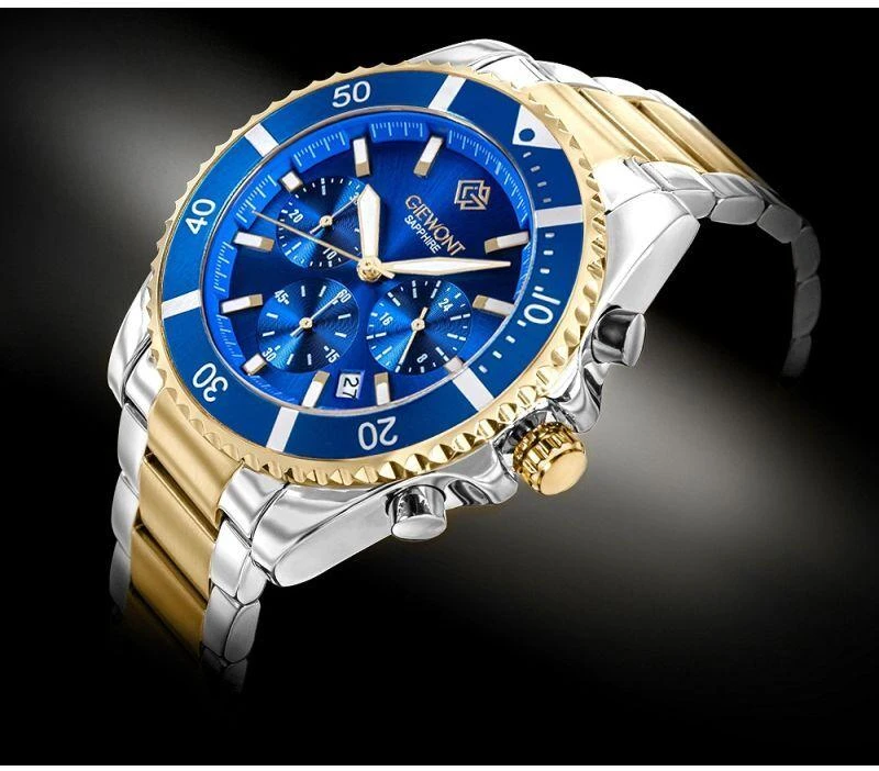 Vyriškas laikrodis Giewont Chronograph Safyrinis Daugiaspalvis GW3970-B5