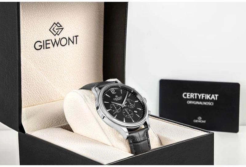 Vyriškas laikrodis Giewont Chronograph Safyrinis Juodas Sidabrinis GW6310-A2