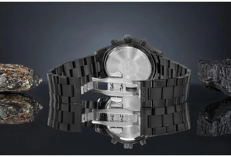 Vyriškas laikrodis Giewont Chronograph Safyrinis Juodas GW4580-B1