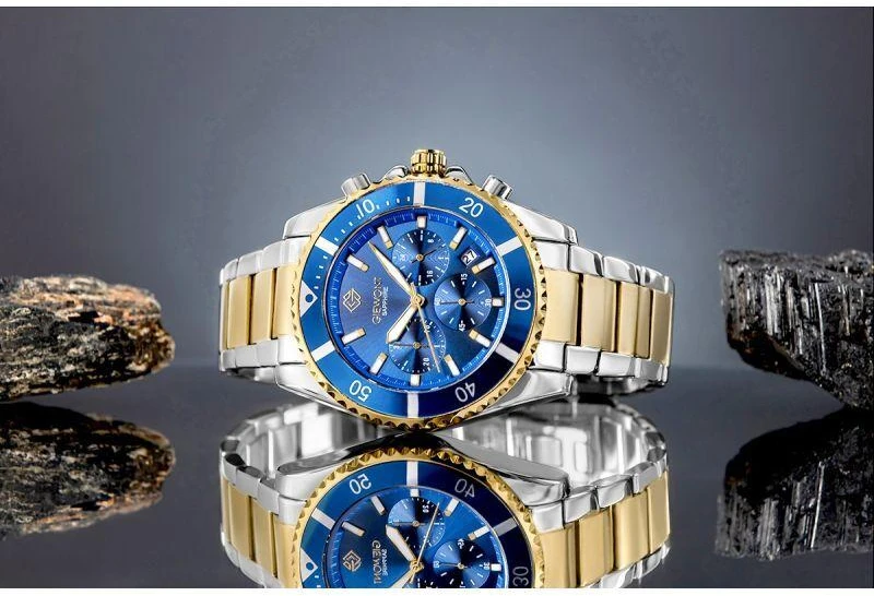 Vyriškas laikrodis Giewont Chronograph Safyrinis Daugiaspalvis GW3970-B5