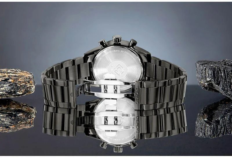 Vyriškas laikrodis Giewont Chronograph safyrinis juodas GW9140-B2