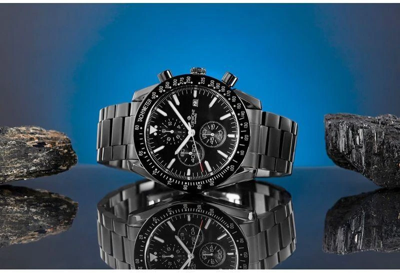 Vyriškas laikrodis Giewont Chronograph Safyrinis Juodas GW8720-B1