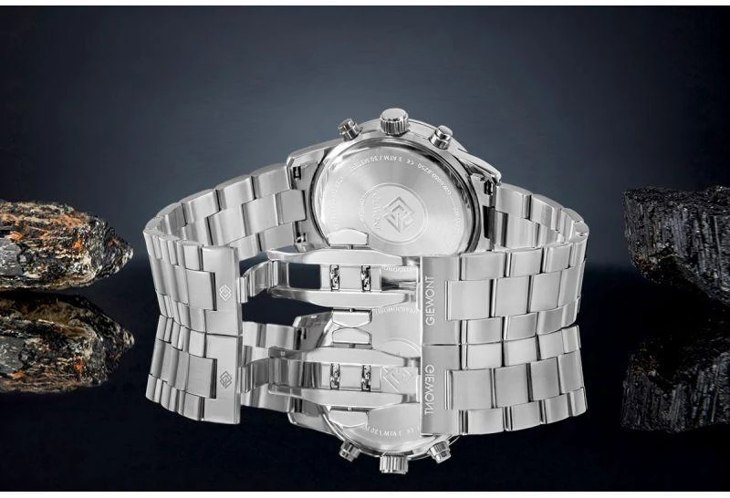 Vyriškas laikrodis Giewont Chronograph Safyrinis Sidabro Mėlynas GW4580-B3
