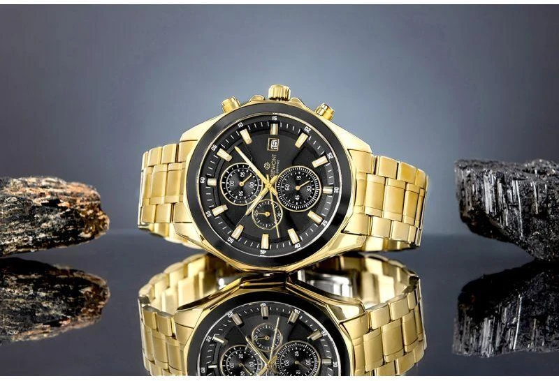 Vyriškas laikrodis Giewont Chronograph Safyrinis Auksinis Juodas GW7290-B4