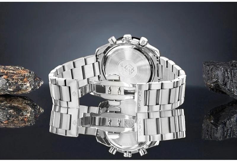 Vyriškas laikrodis Giewont Chronograph Safyrinis Sidabrinis Juodas GW8720-B2