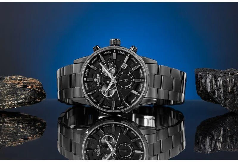 Vyriškas laikrodis Giewont Chronograph Safyrinis Juodas GW4580-B1