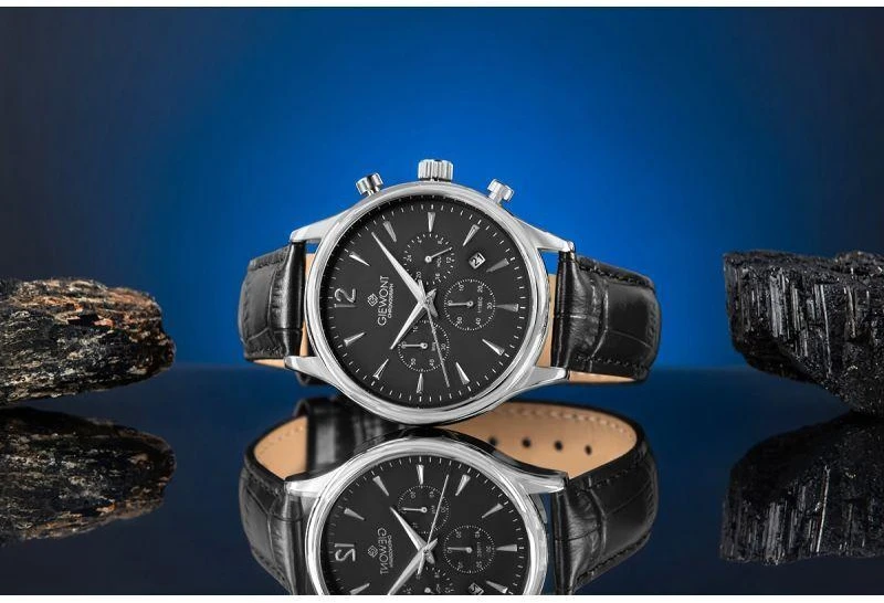 Vyriškas laikrodis Giewont Chronograph Safyrinis Juodas Sidabrinis GW6310-A2