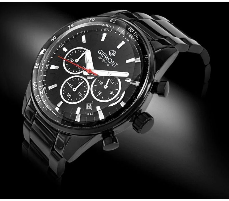 Vyriškas laikrodis Giewont Chronograph safyrinis juodas GW9140-B2