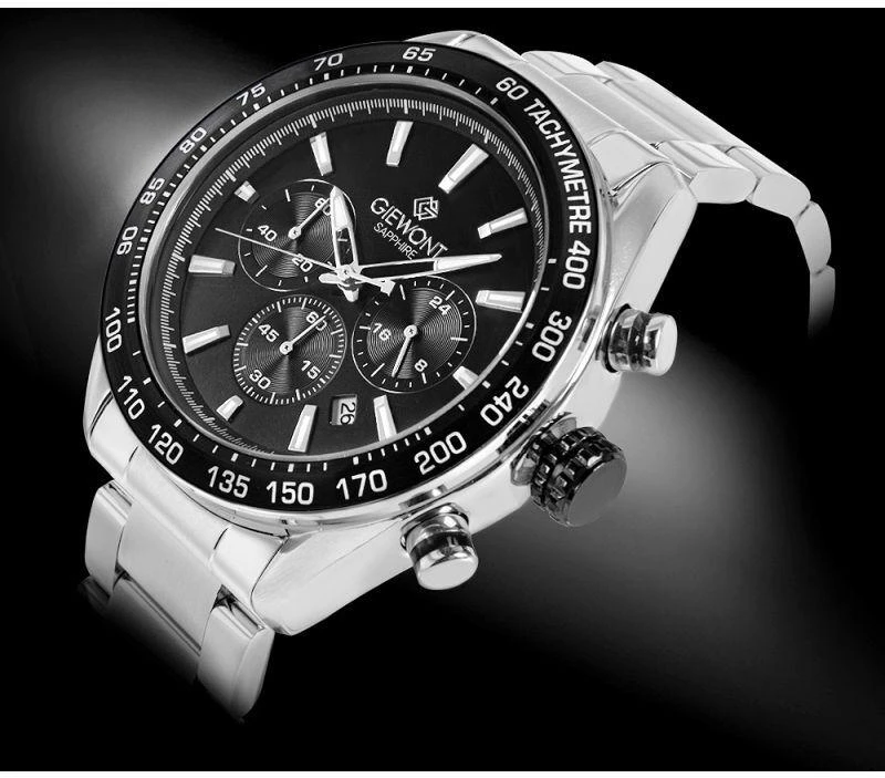 Vyriškas laikrodis Giewont Chronograph Safyrinis Sidabrinis Juodas GW9580-B1