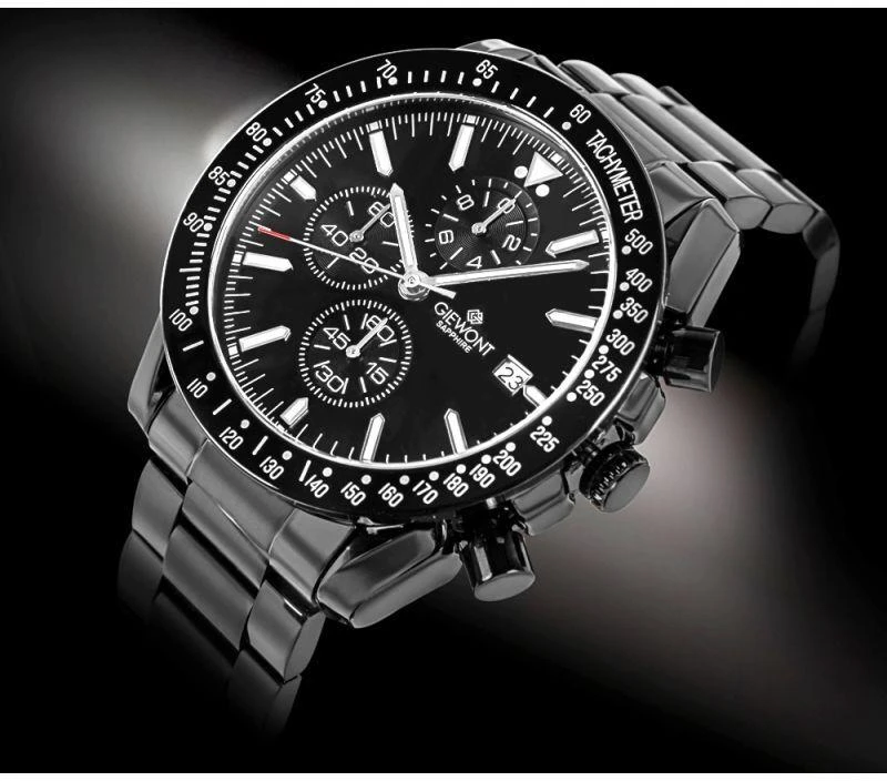 Vyriškas laikrodis Giewont Chronograph Safyrinis Juodas GW8720-B1