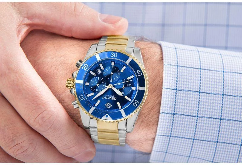 Vyriškas laikrodis Giewont Chronograph Safyrinis Daugiaspalvis GW3970-B5