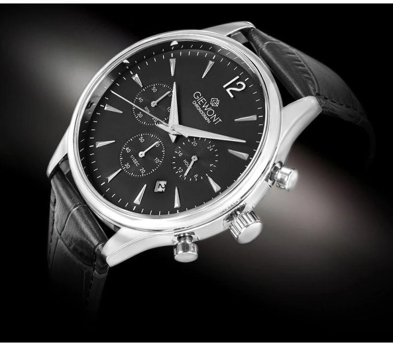 Vyriškas laikrodis Giewont Chronograph Safyrinis Juodas Sidabrinis GW6310-A2