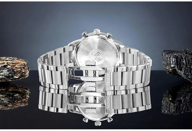 Vyriškas laikrodis Giewont Chronograph Safyro Sidabrinis Juodas GW8510-B1