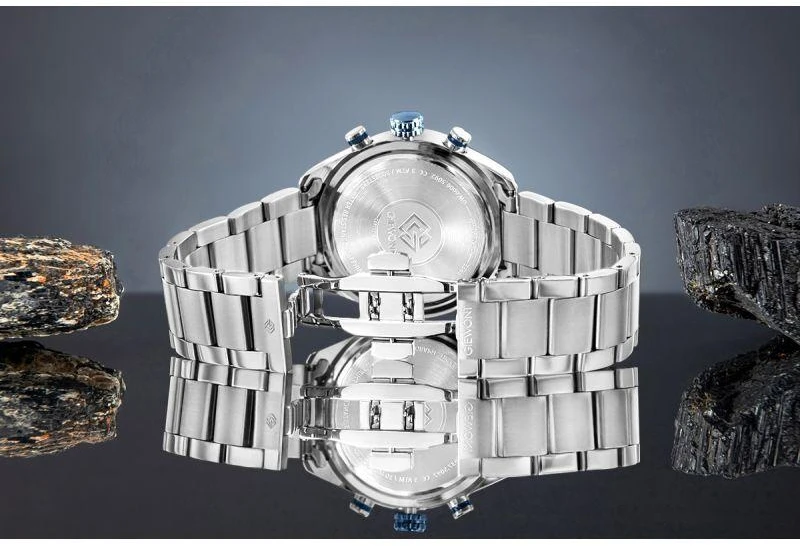 Vyriškas laikrodis Giewont Chronograph Safyro Sidabrinis Mėlynas GW9580-B3