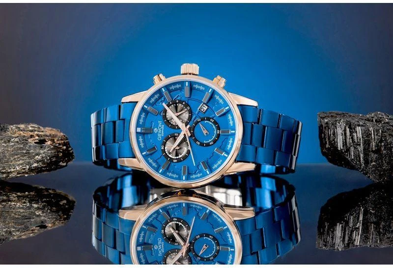 Vyriškas laikrodis Giewont Chronograph Safyro mėlynos spalvos GW4580-B5