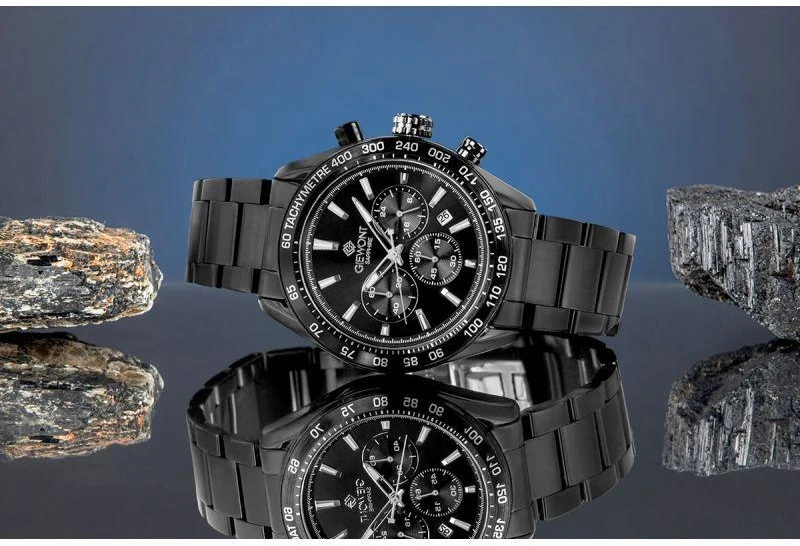 Vyriškas laikrodis Giewont Chronograph Safyro Juodas GW9580-B2