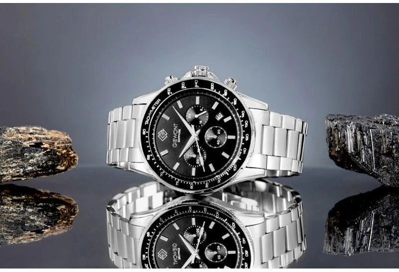 Vyriškas laikrodis Giewont Chronograph Safyro Sidabrinis Juodas GW3520-B2