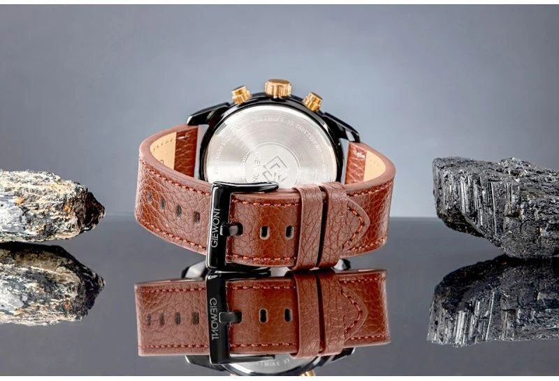 Vyriškas laikrodis Giewont Chronograph Safyro Juodas Rudas GW8810-A3