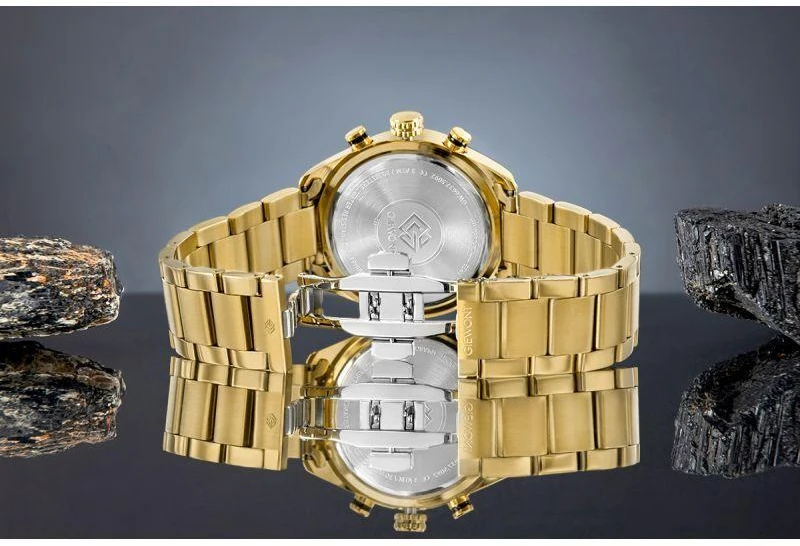 Vyriškas laikrodis Giewont Chronograph Safyro Auksinis Juodas GW9580-B4
